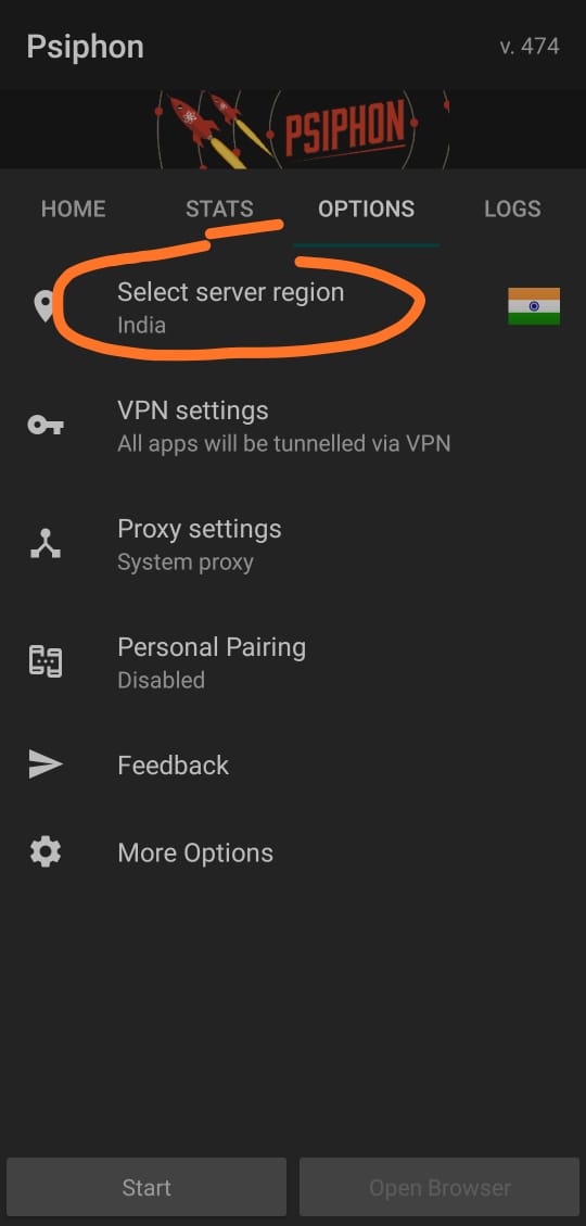 Select India as VPN server