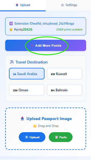 Click Add More Points button in popup or sidebar
